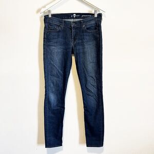 7 For All Mankind Gwenevere Blue Low Rise Skinny Jeans